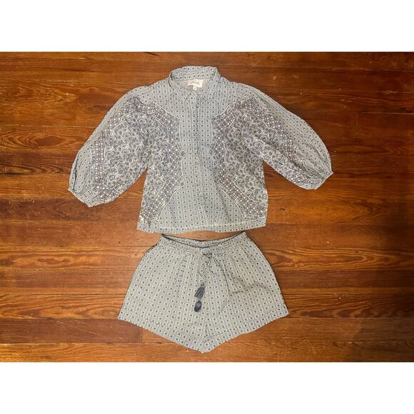 Cleobella Archer Set | Paloma Print Shorts & Button Front Blouse | sz XS - Picture 3 of 16